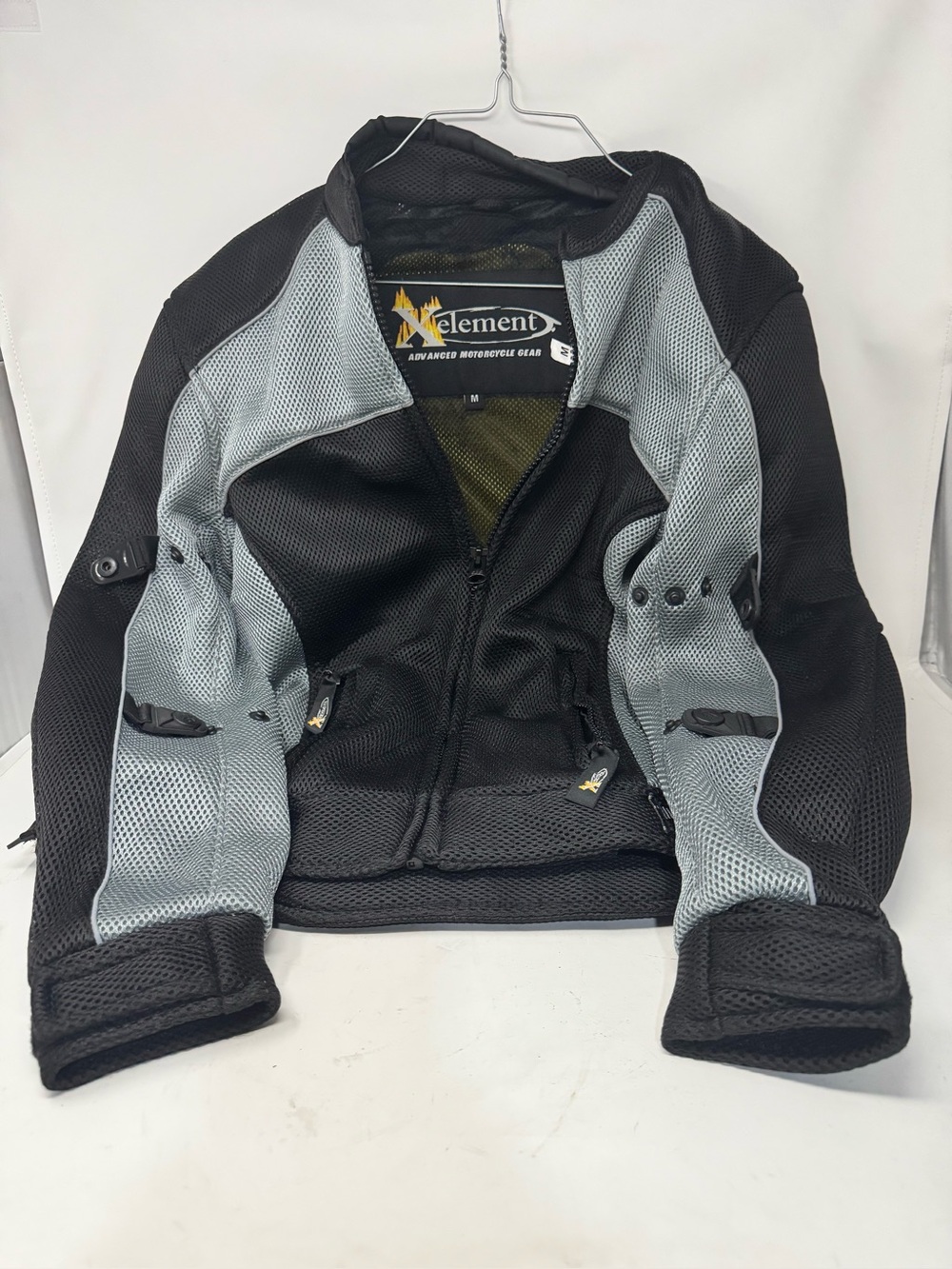 XElement advanced Black /Gray Mesh Motorcycle Jacket woman’s size m preowned